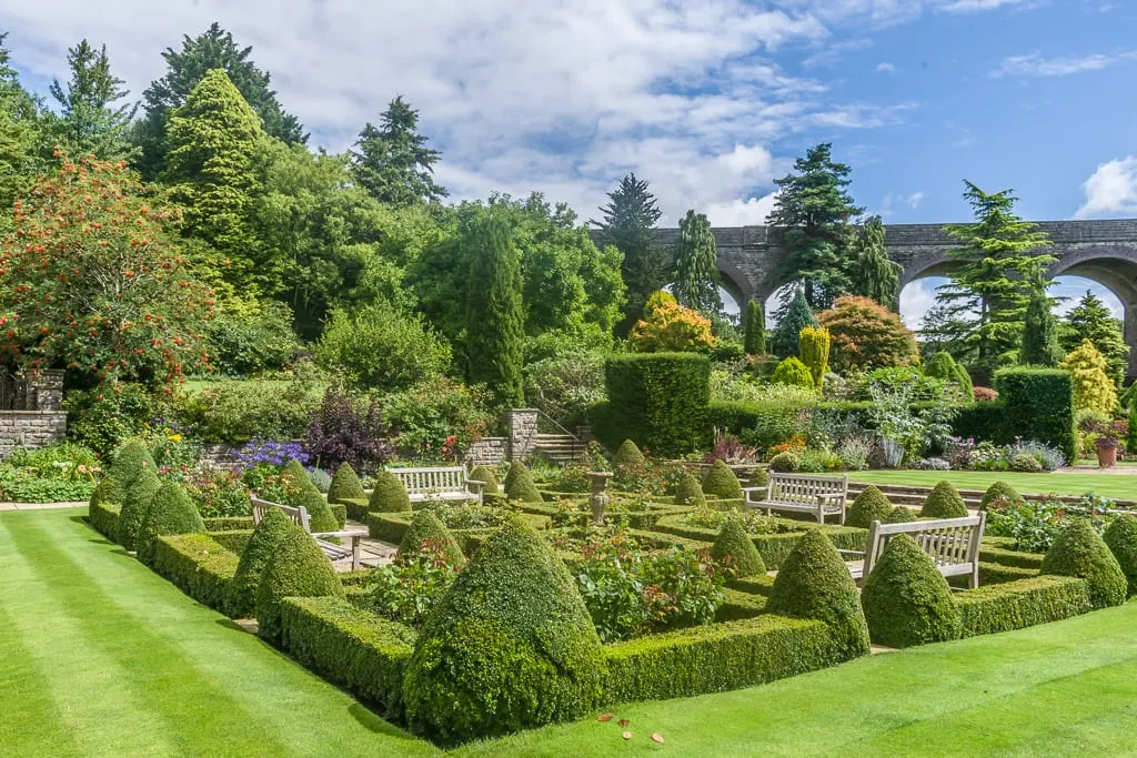 Photo of Kilver Court Gardens, a garden near Shepton Mallet, Somerset, south west England.