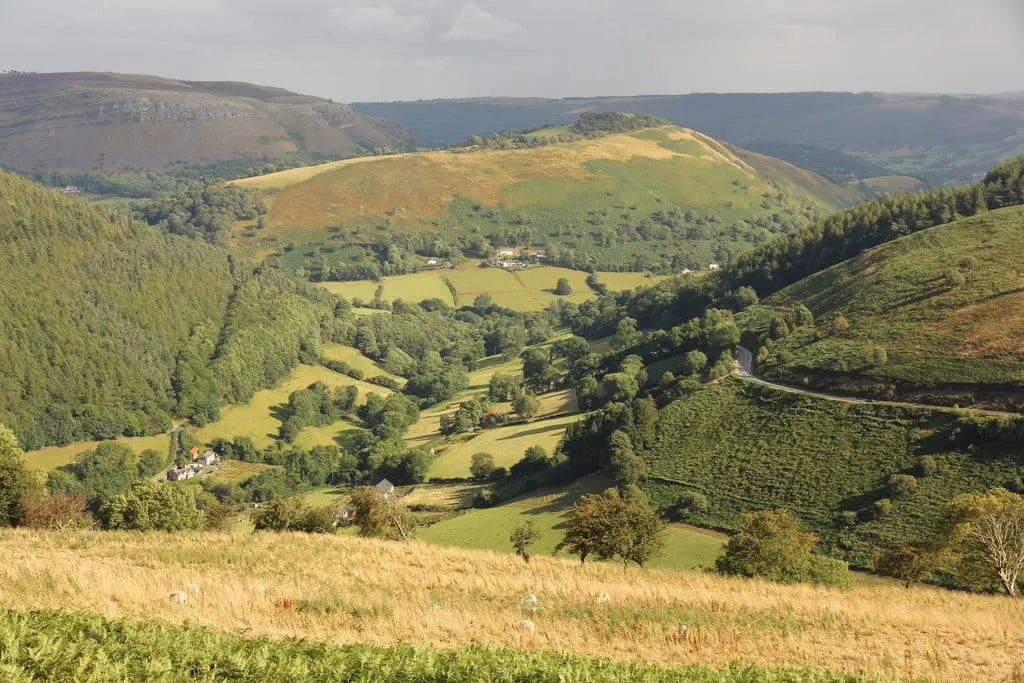 Photo: Horseshoe Pass, a viewpoint near Llangollen in the Clwydian Range & Dee Valley, Denbighshire, north Wales.