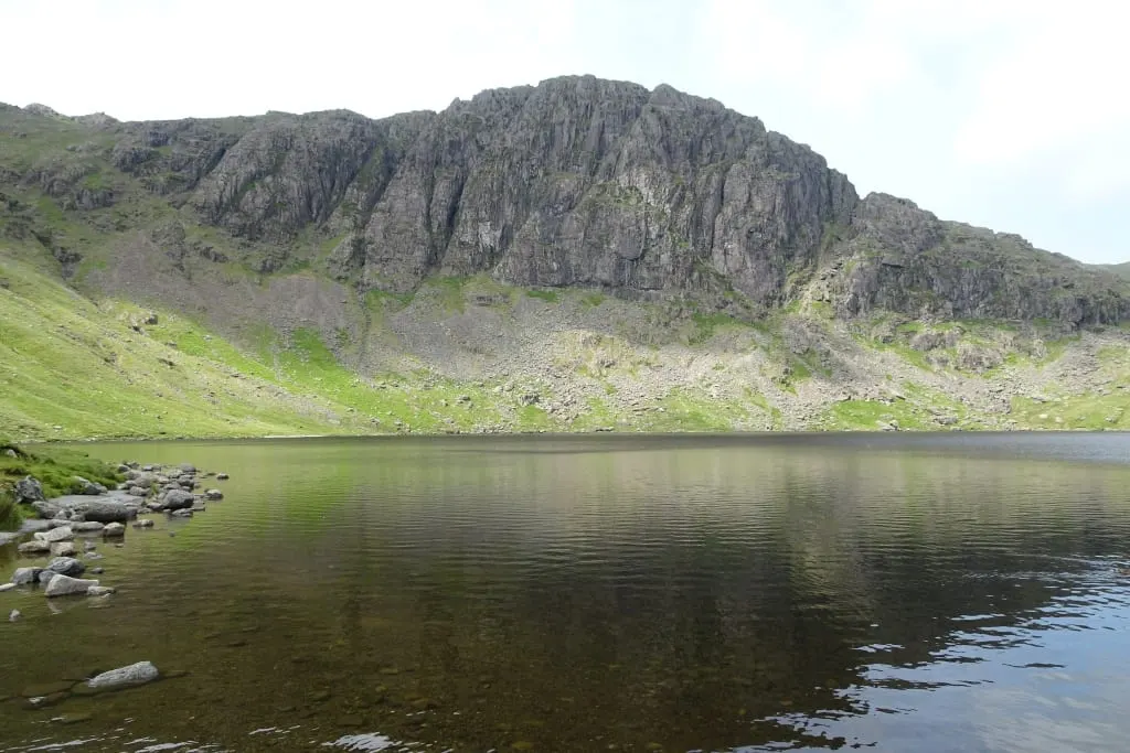 Photo of Stickle Tarn, a tarn near Chapel Stile in the Lake District, Cumbria, north west England.
