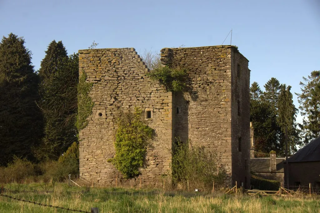 Photo of Pitcur Castle, a ruined castle near Coupar Angus, Perth and Kinross, central Scotland.