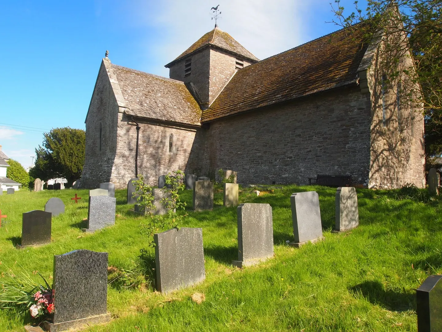 Photo of St David's Church, Llanddew, a church in the Powys, mid Wales.