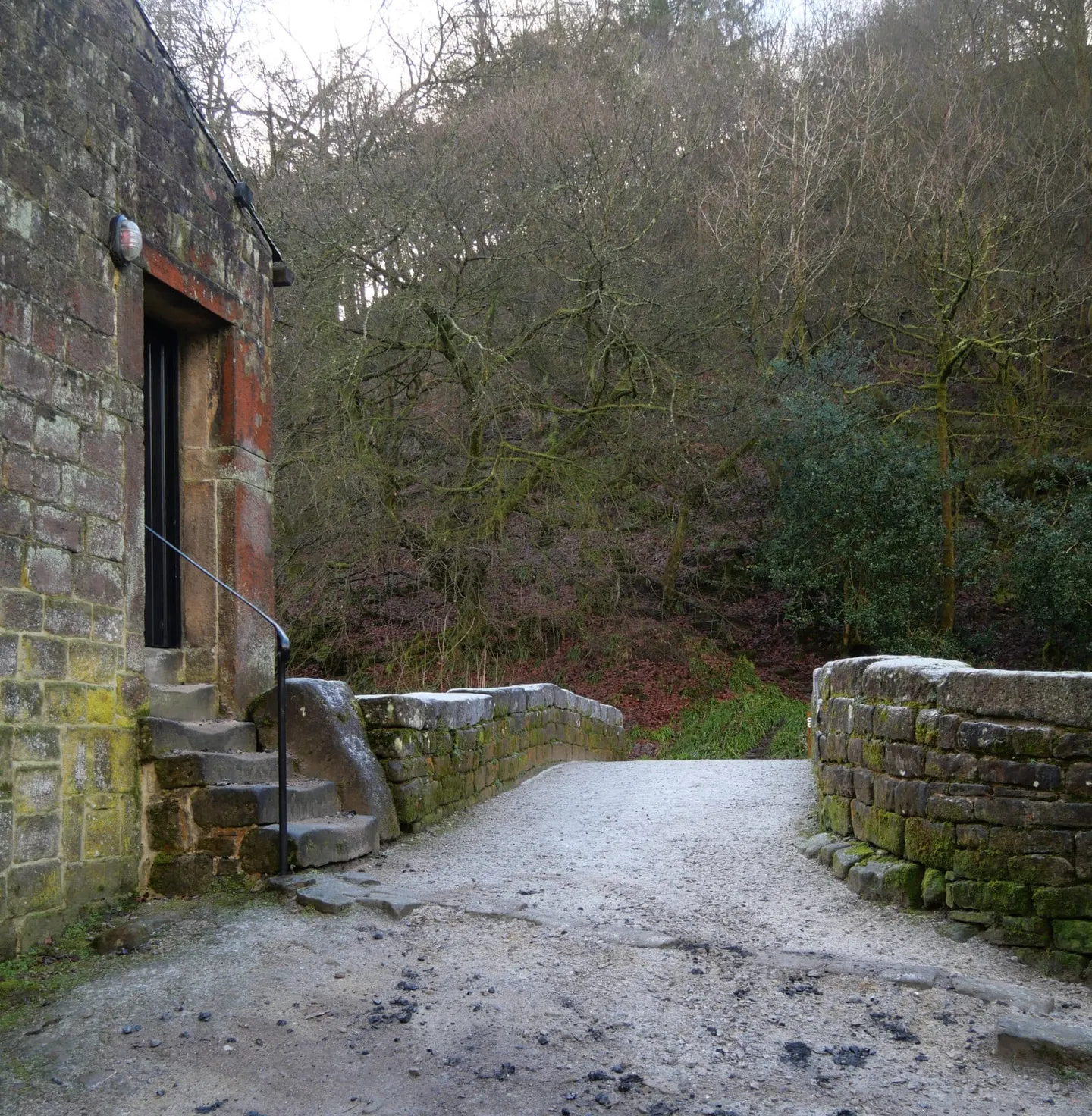 Photo of Hardcastle Crags, a gorge near Heptonstall, West Yorkshire, northern England.