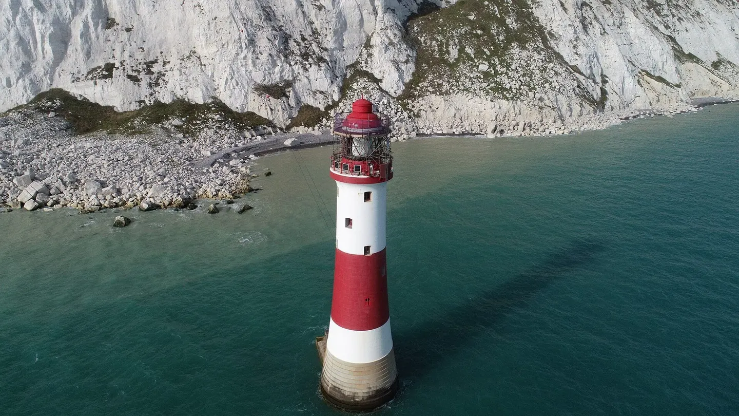 Photo of Beachy Head Lighthouse, a lighthouse near East Dean in the South Downs, East Sussex, south east England.