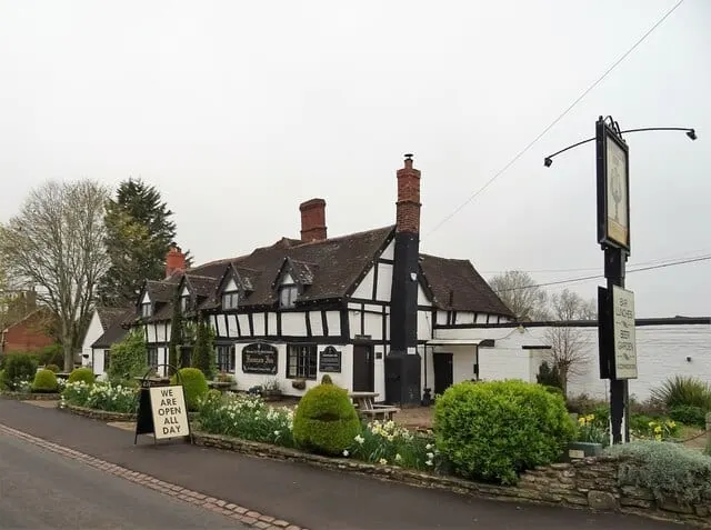 Photo of Fountain Inn, a pub near Tenbury Wells, Worcestershire, central England.