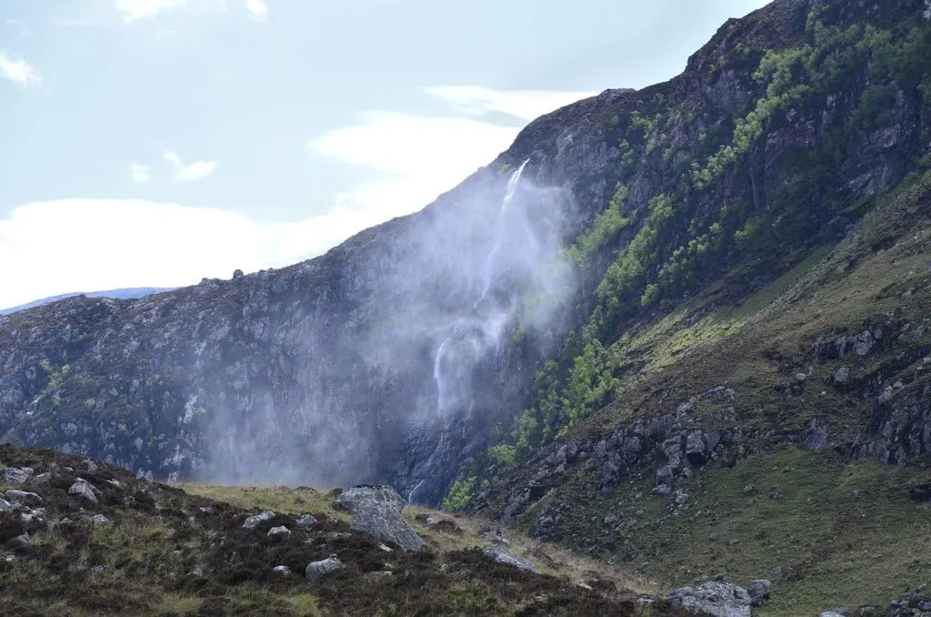 Photo of Eas a' Chual Aluinn, a waterfall near Unapool in Assynt–Coigach, Highland, the Scottish Highlands and Islands.