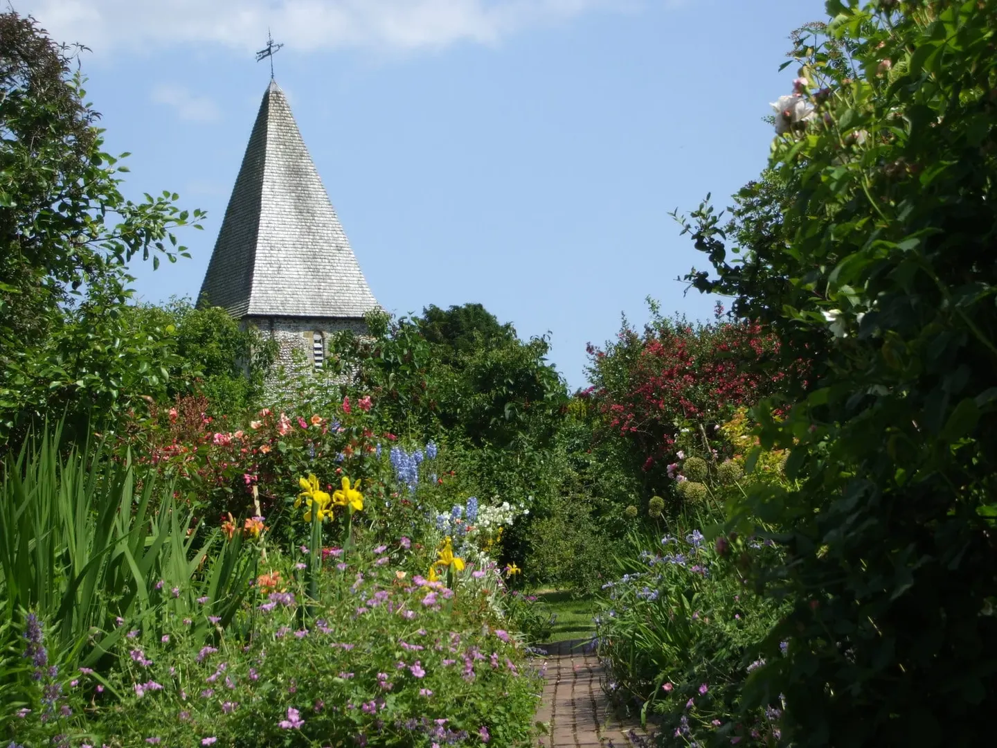 Photo of Monk's House, a house & garden near Rodmell in the South Downs, East Sussex, south east England.
