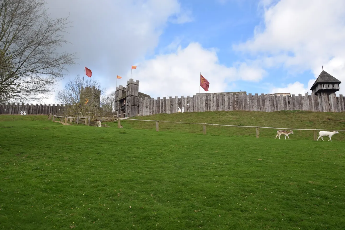 Photo of Mountfitchet Castle, a visitor attraction near Much Hadham, Essex, eastern England.