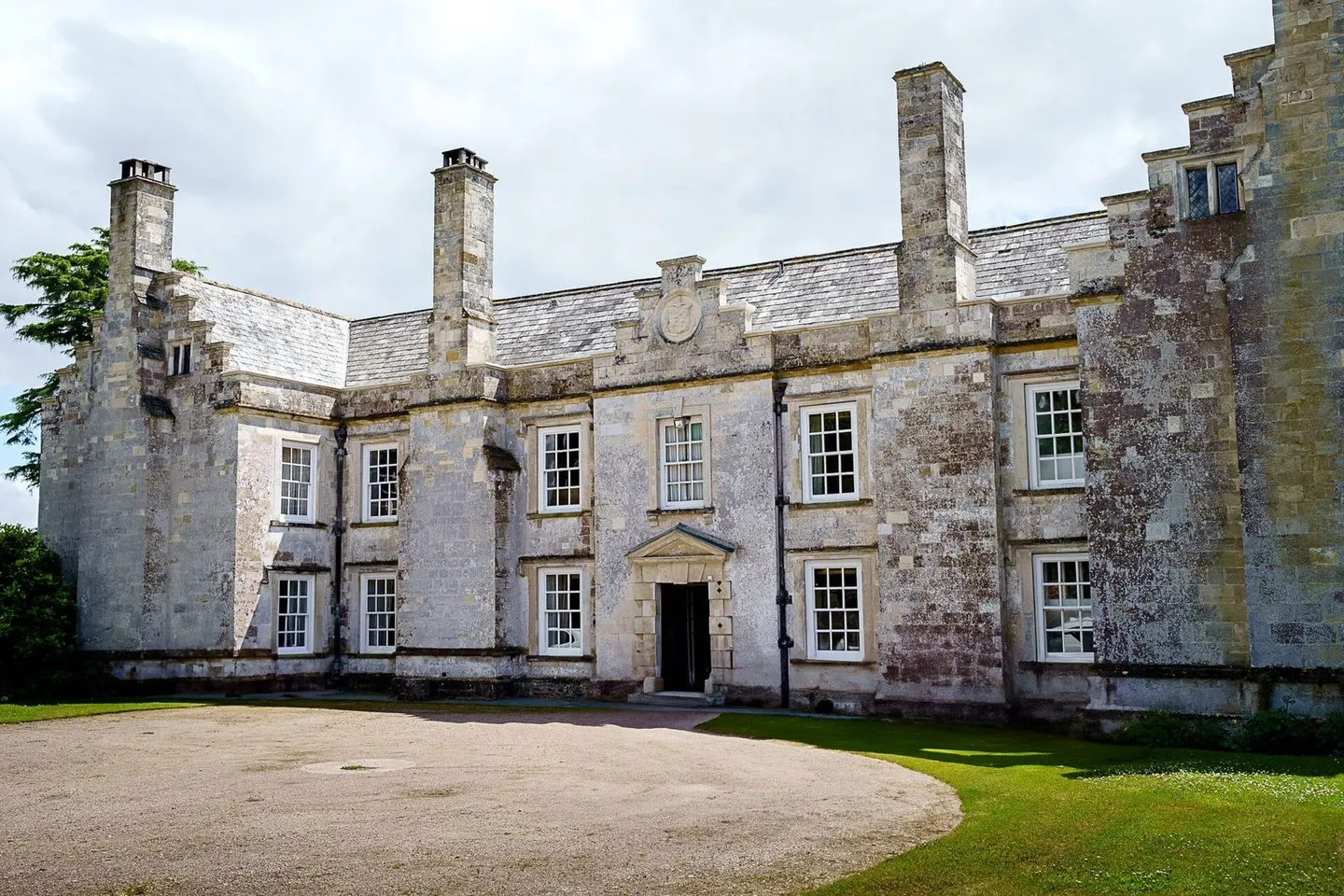 Photo of Cadhay, a Grade II registered house & garden near Ottery St Mary, Devon, south west England.