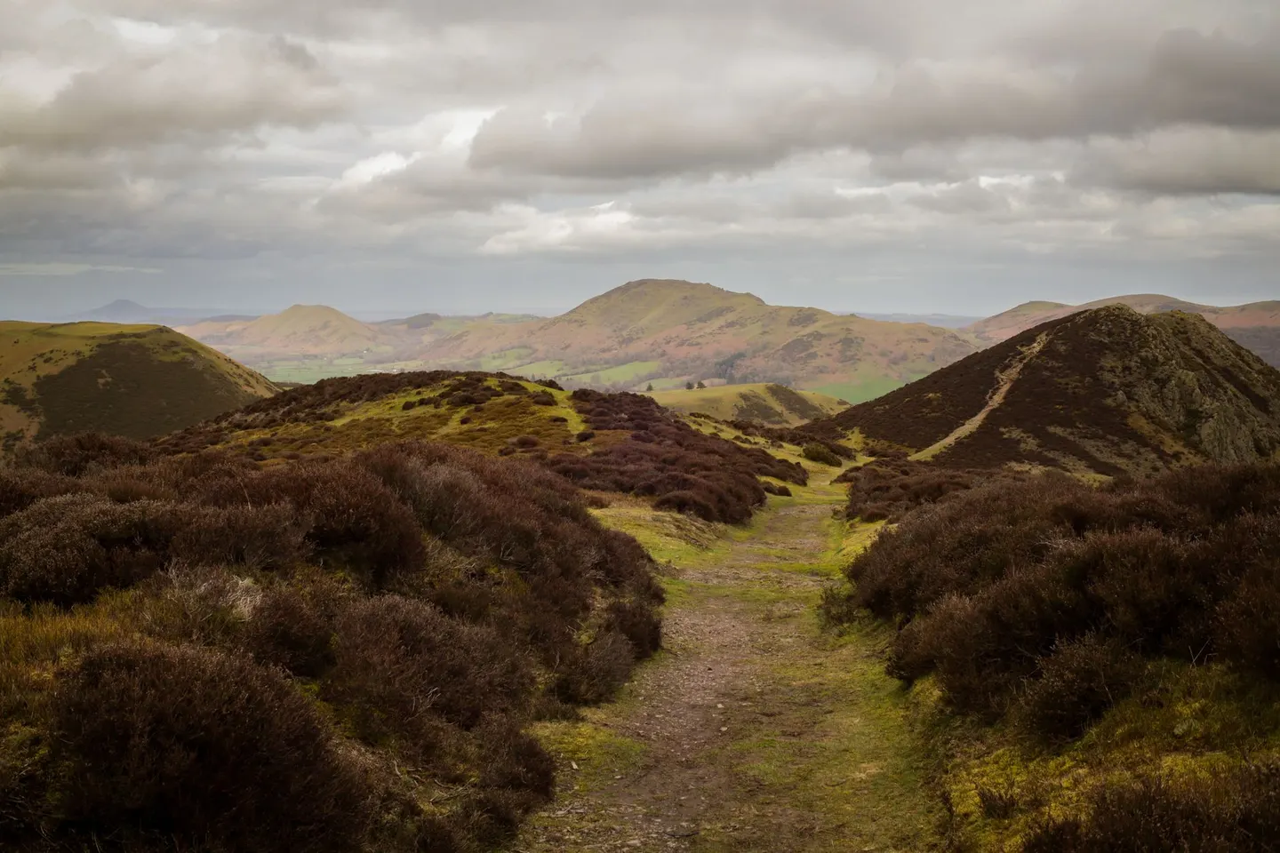 Photo of the Shropshire Hills, a National Landscape in Shropshire, central England.
