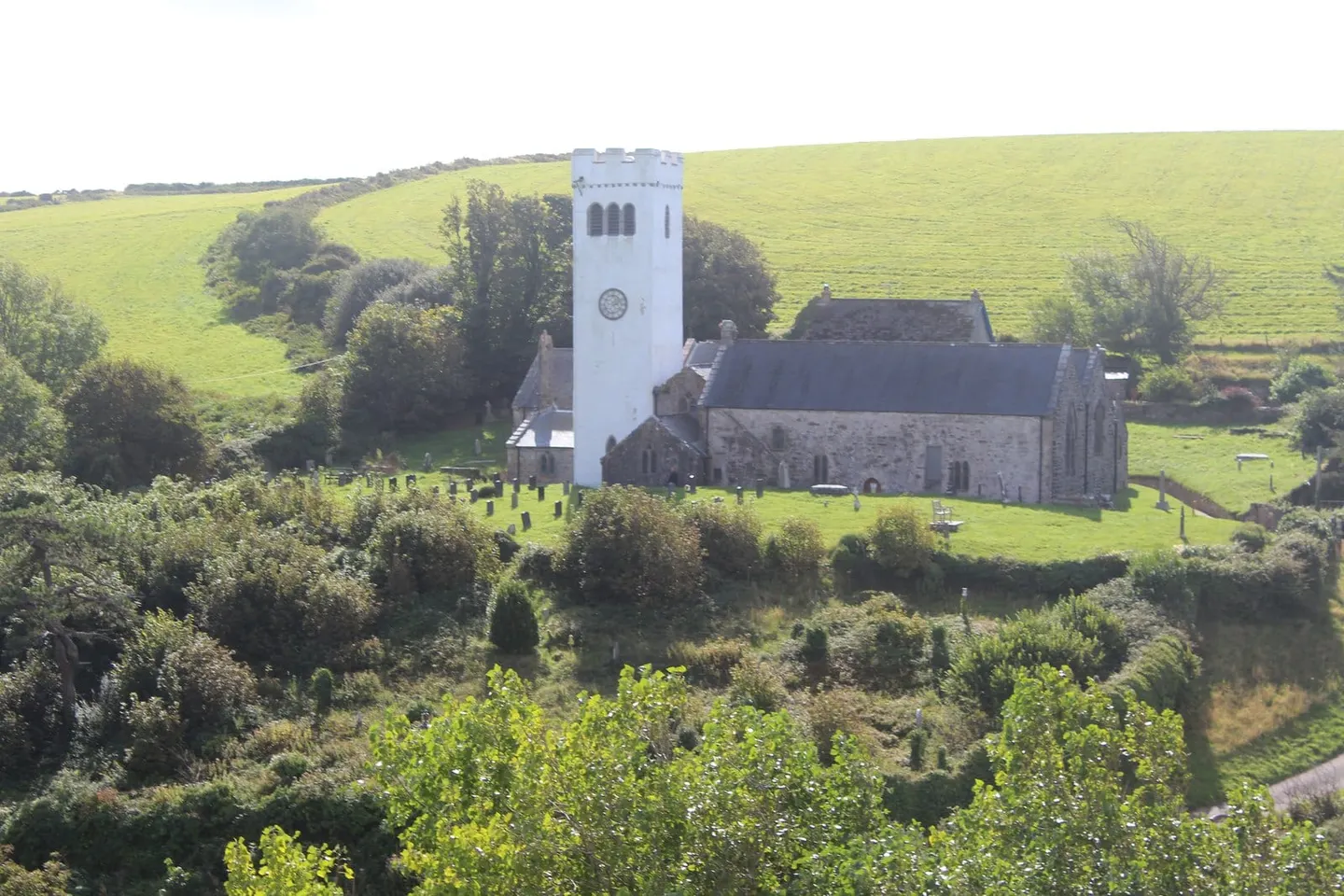 Photo of Manorbier, a village in Pembrokeshire, south west Wales.