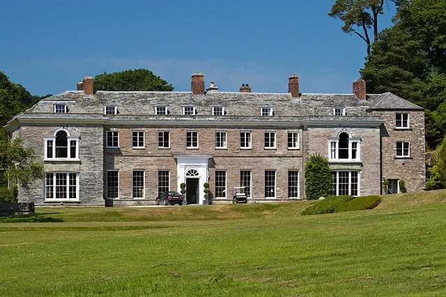 Photo of Boconnoc, a Grade II* registered house & garden near Lostwithiel, Cornwall, south west England.
