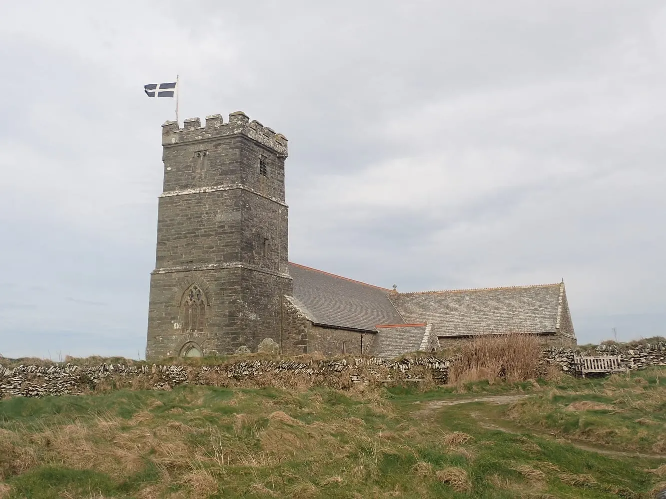 Photo of Church of St Materiana, Tintagel, a church in Cornwall, south west England.