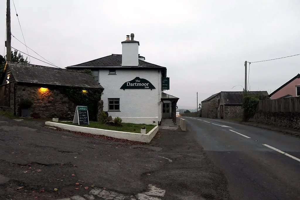 Photo of The Dartmoor Inn, a pub near Lydford, Devon, south west England.