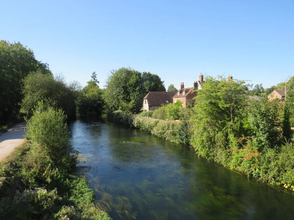 Photo of the River Test, a 40-mile river running from Ashe to Southampton Water, south east England.