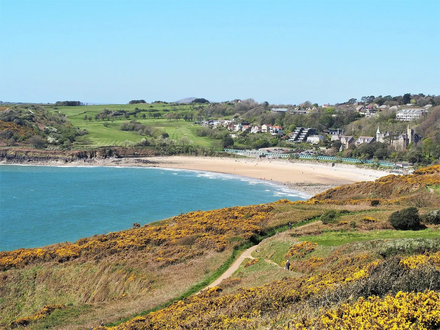 Photo of Langland Bay, a beach near Mumbles in Gower, Swansea, south west Wales.