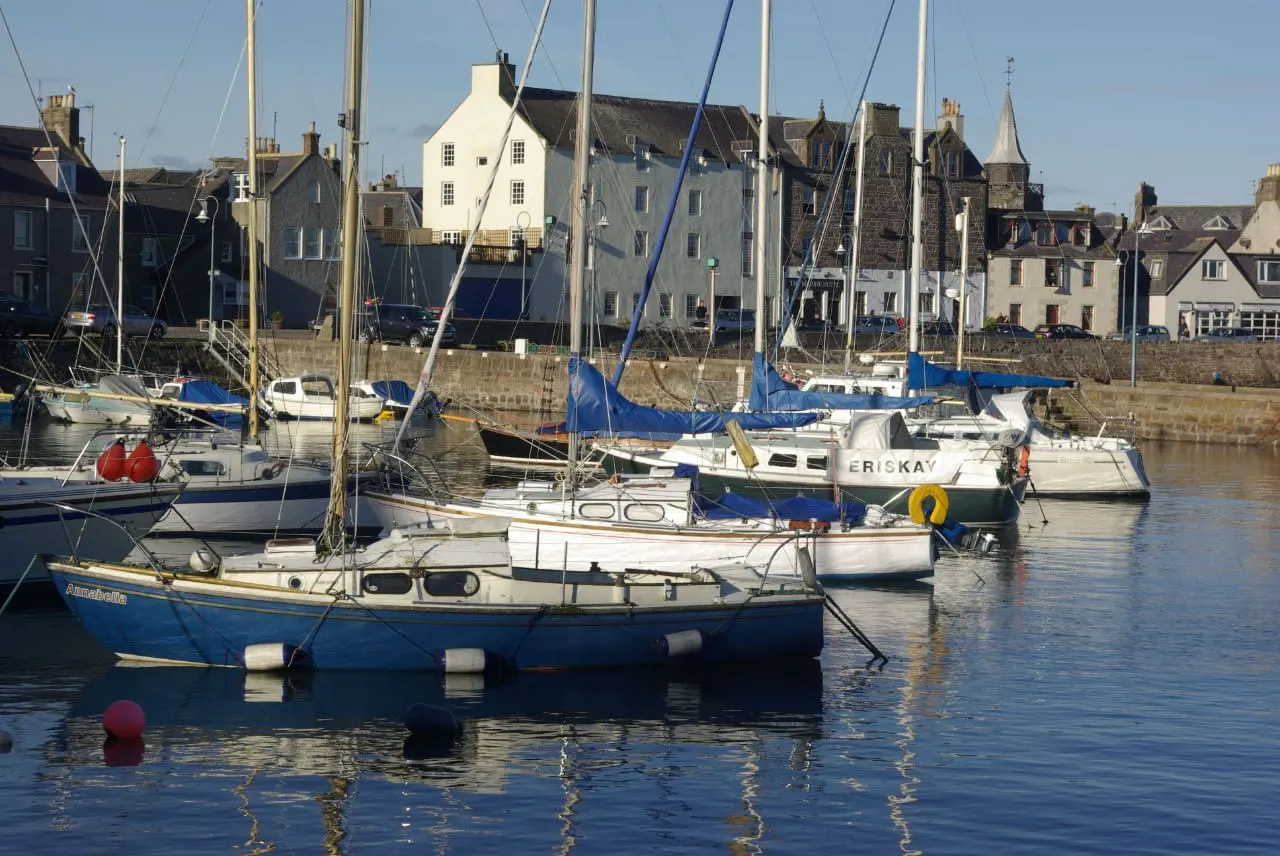 Photo of Stonehaven Harbour, a visitor attraction in Aberdeenshire, north east Scotland.