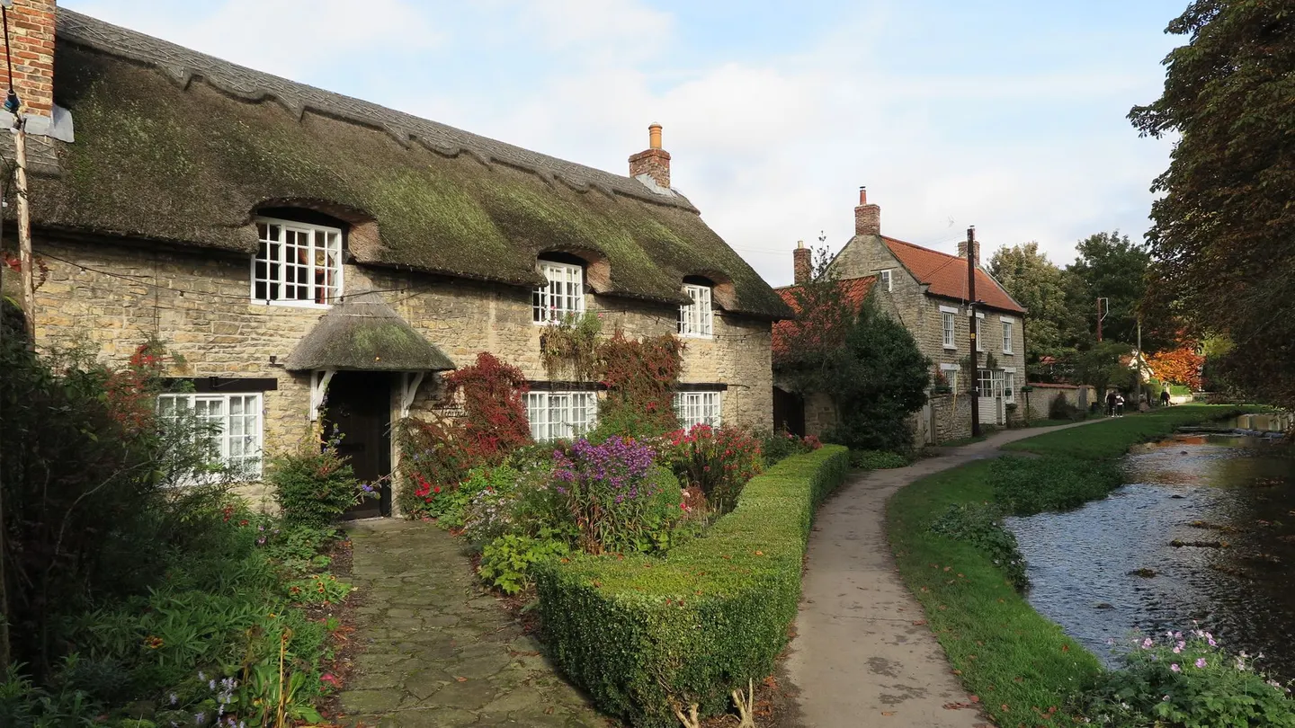 Photo of Thornton-le-Dale, a village in the North York Moors, North Yorkshire, northern England.