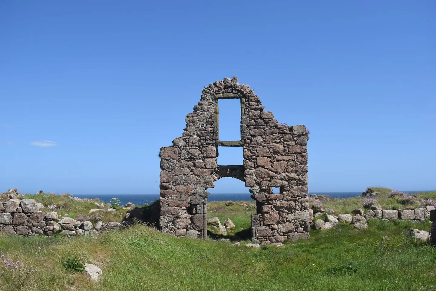 Photo of Boddam Castle, a ruined castle in Aberdeenshire, north east Scotland.