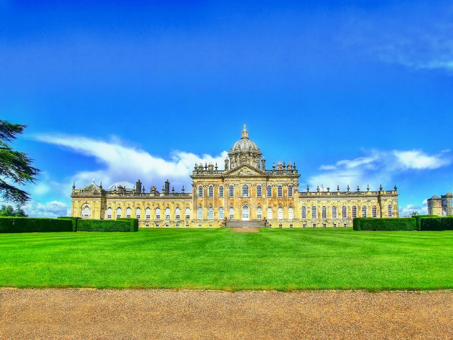 Photo of Castle Howard, a Grade I registered house & garden near Malton in the Howardian Hills, North Yorkshire, northern England.