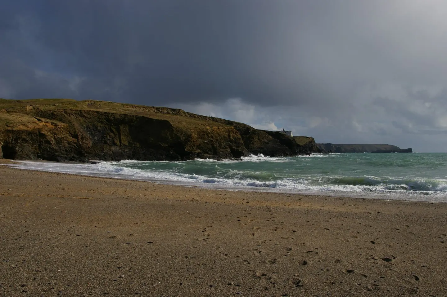Photo of the coast at Mullion and Poldhu, Cornwall, south west England.