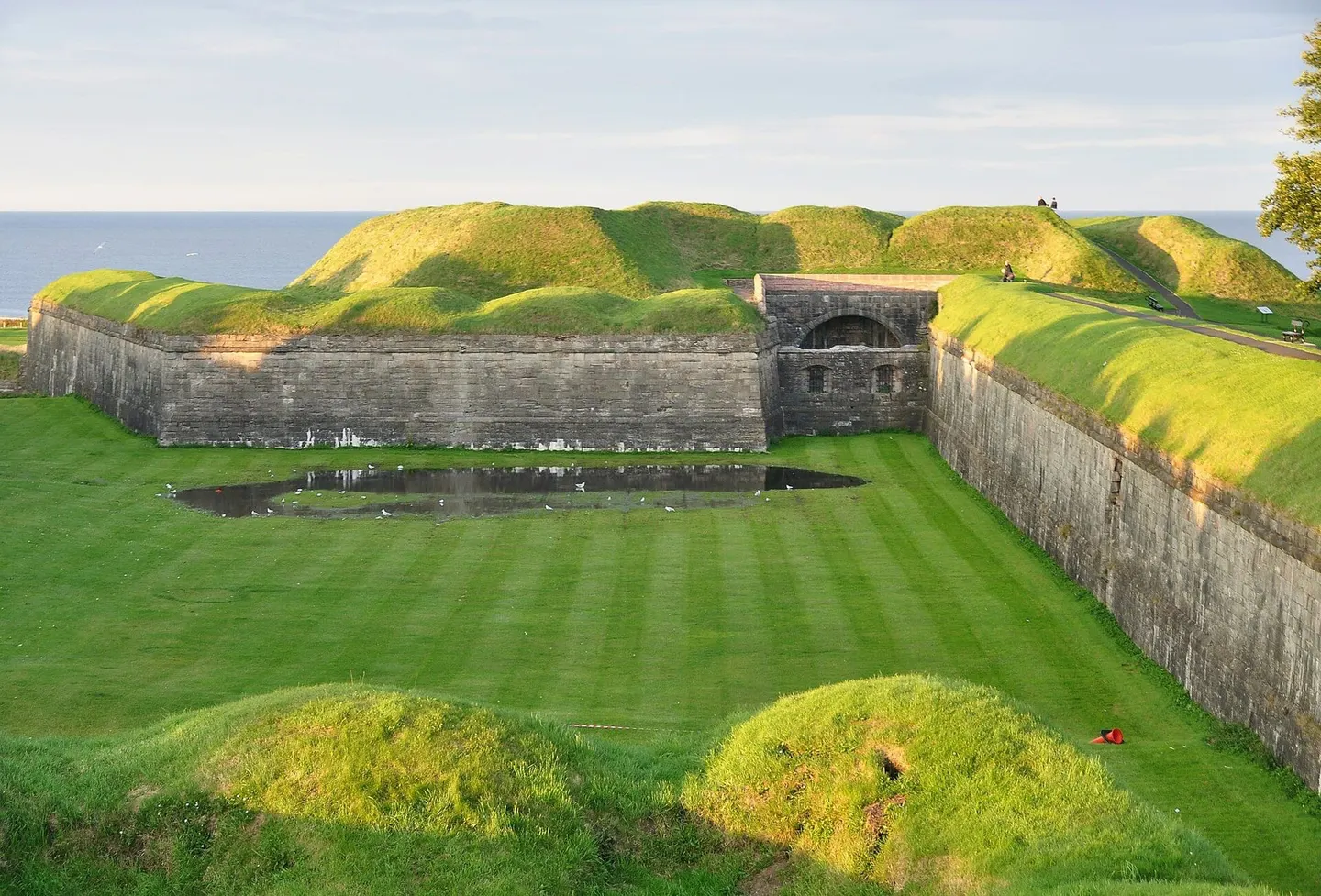 Photo of Berwick Ramparts, a landmark near Berwick-upon-Tweed, Northumberland, north east England.