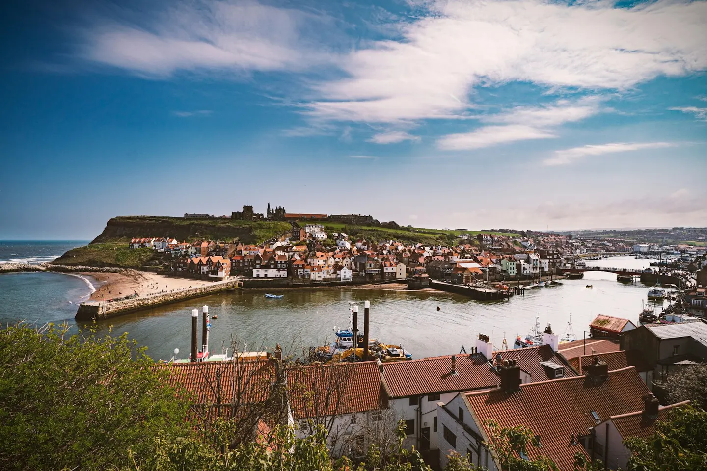Photo of Whitby, a village in North Yorkshire, northern England.