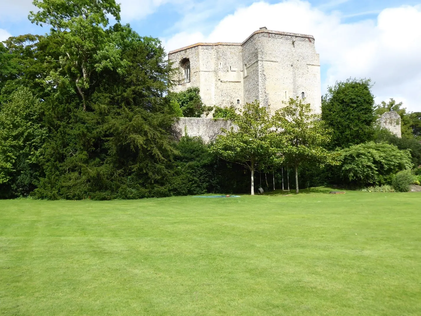 Photo of Chilham Castle keep, a ruined castle in Kent, south east England.
