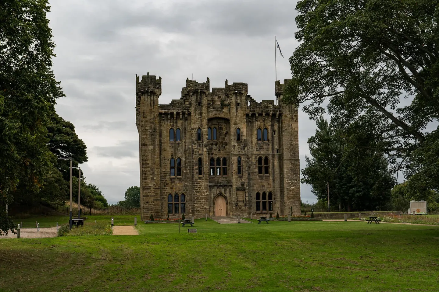 Photo of Hylton Castle, a ruined castle near Sunderland, Tyne and Wear, north east England.