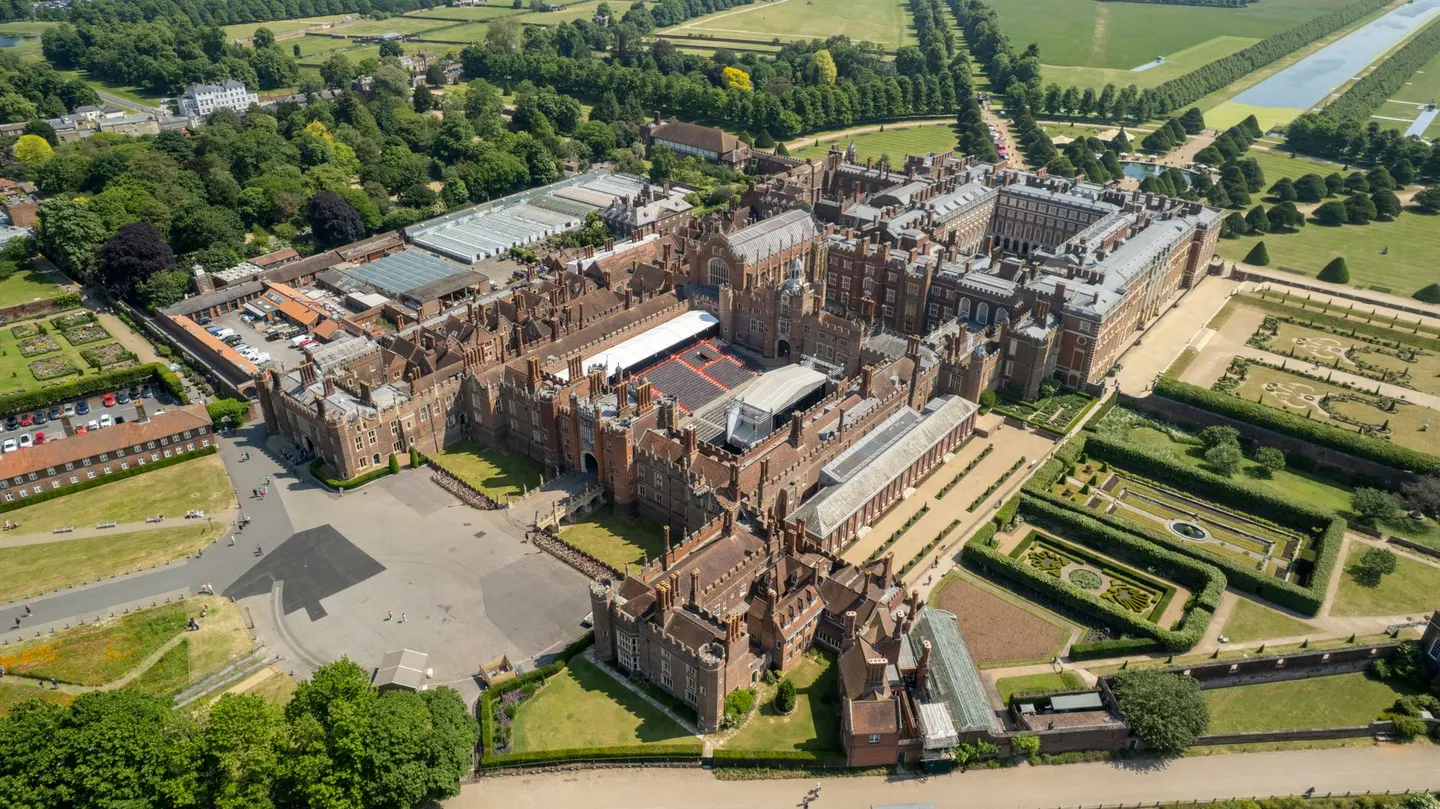 Photo of Hampton Court Palace, a Grade I registered house & garden in London, England.