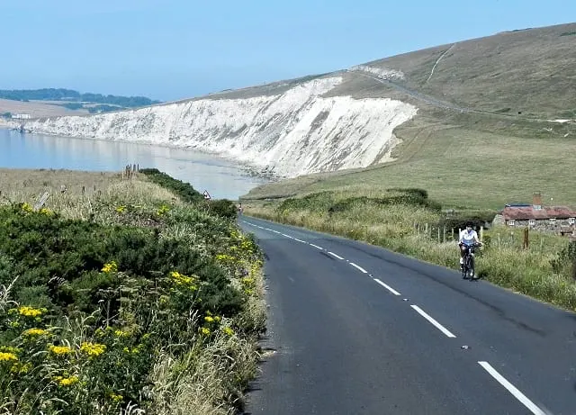 Photo of the coast at Compton Bay and Downs, the Isle of Wight, south east England.