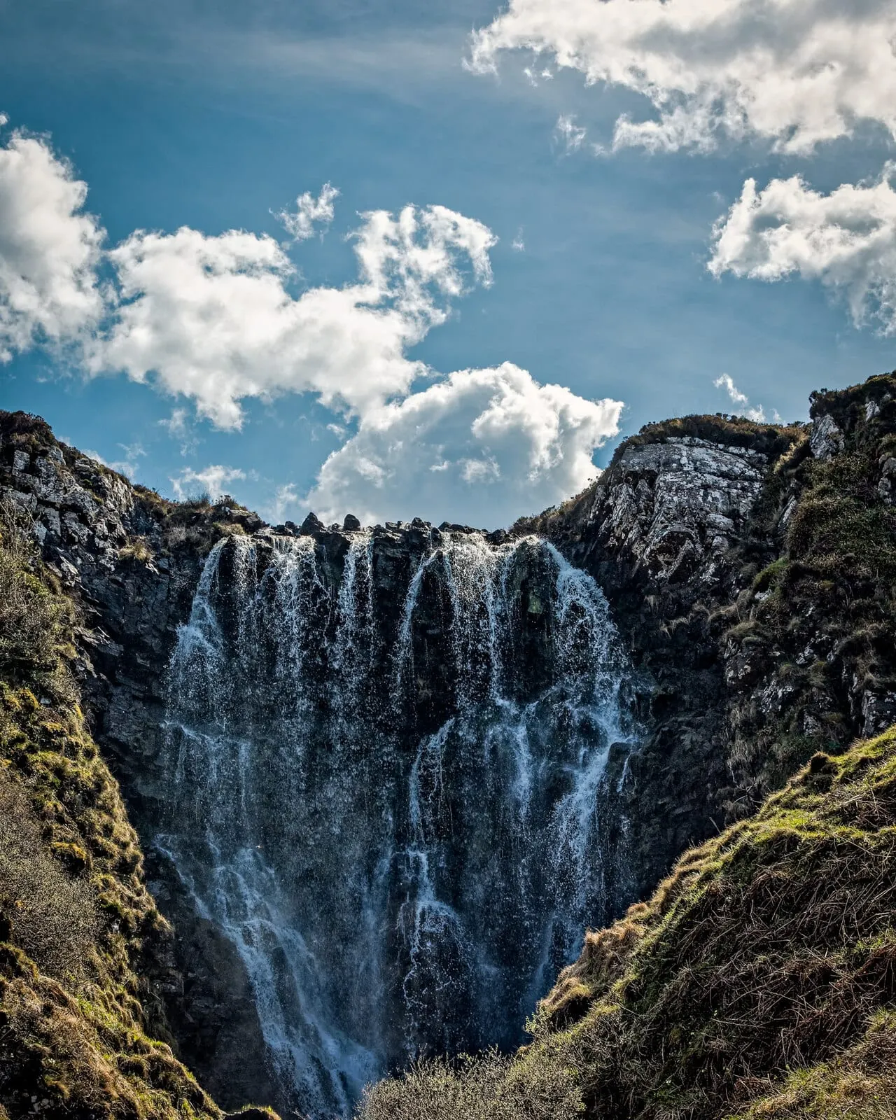 Photo of Clashnessie Falls, a waterfall in Assynt–Coigach, Highland, the Scottish Highlands and Islands.