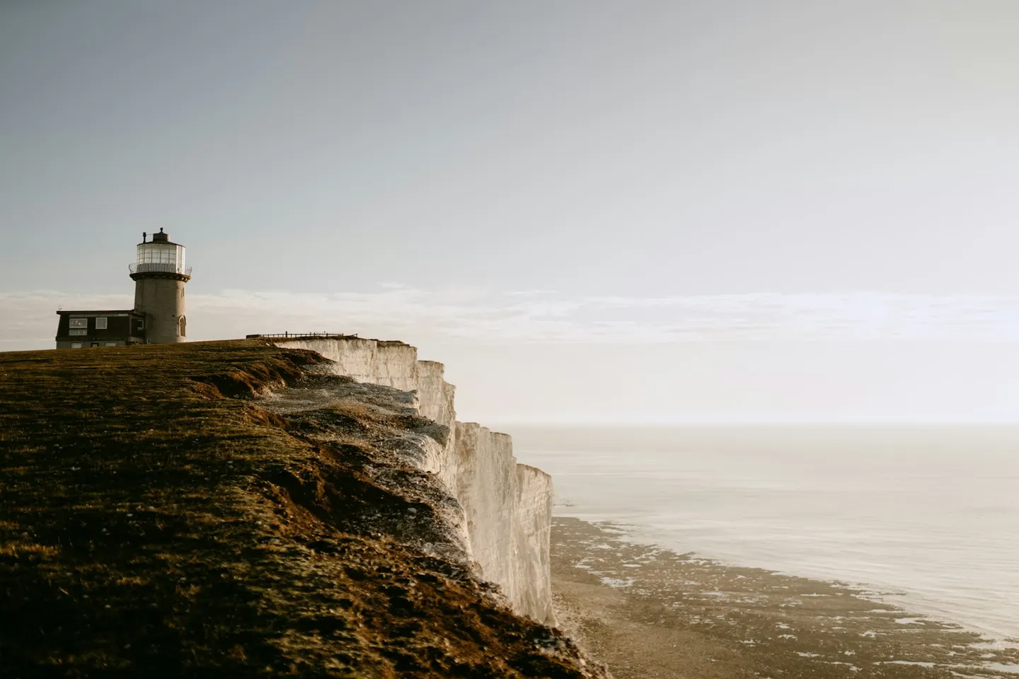 Photo of Belle Tout Lighthouse, a lighthouse near East Dean in the South Downs, East Sussex, south east England.