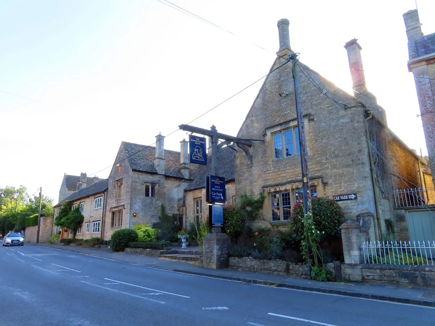 Photo of The Shaven Crown, a pub near Shipton-under-Wychwood in the Cotswolds, Oxfordshire, south east England.