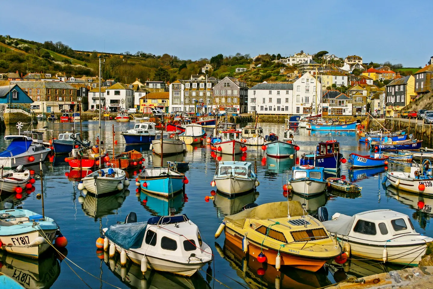 Photo of Mevagissey, a village in Cornwall, south west England.