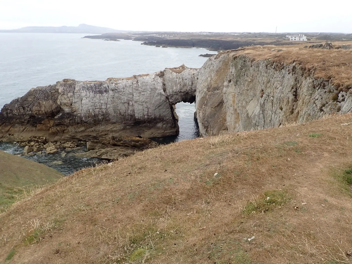 Photo of Bwa Gwyn, a rock formation near Rhoscolyn, Anglesey, north Wales.