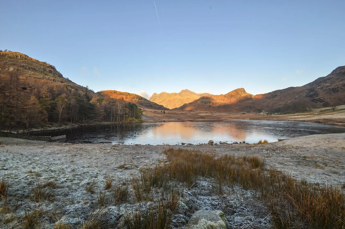 Photo of Blea Tarn, a tarn near Chapel Stile in the Lake District, Cumbria, north west England.
