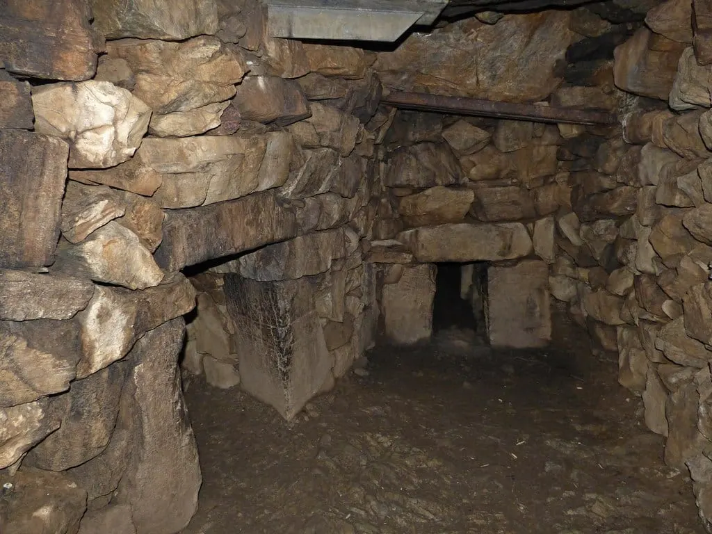 Photo of Halliggye Fogou, a souterrain near Helford, Cornwall, south west England.