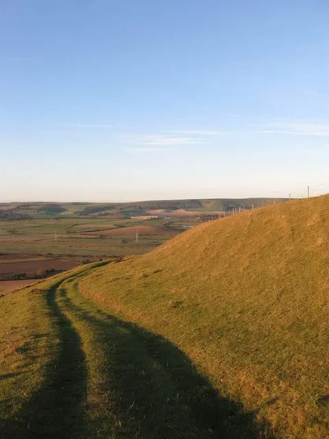 Photo of Ranscombe Camp, a hillfort near Glynde in the South Downs, East Sussex, south east England.