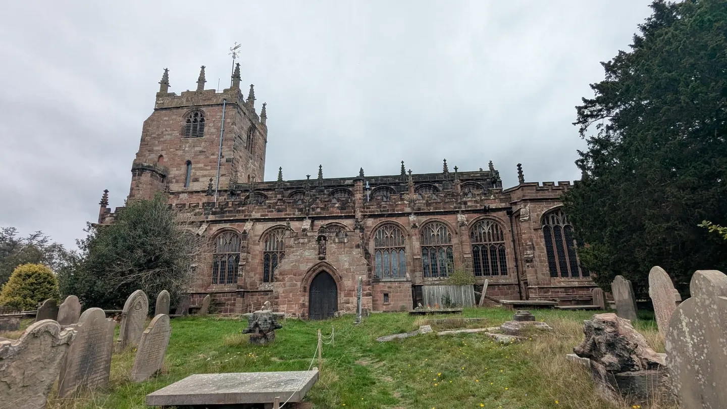 Photo of St Boniface's Church, a church near Bunbury, Cheshire, north west England.