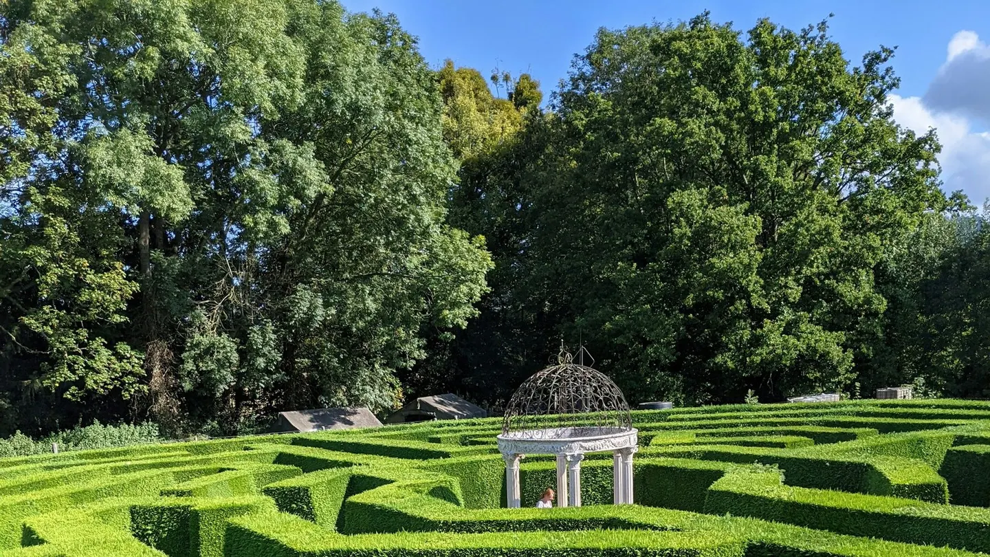 Photo of Symonds Yat West Amazing Hedge Puzzle, a visitor attraction near Monmouth in the Wye Valley, Gloucestershire, south west England.
