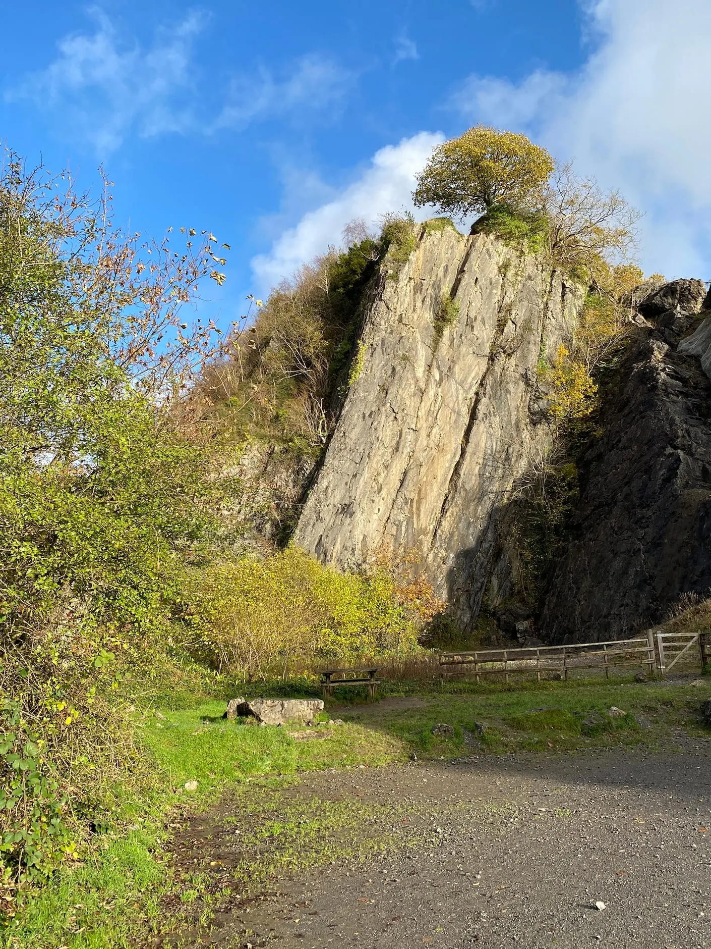 Photo of Dinas Rock, a rock formation near Pontneddfechan in Bannau Brycheiniog, Rhondda Cynon Taf, south east Wales.
