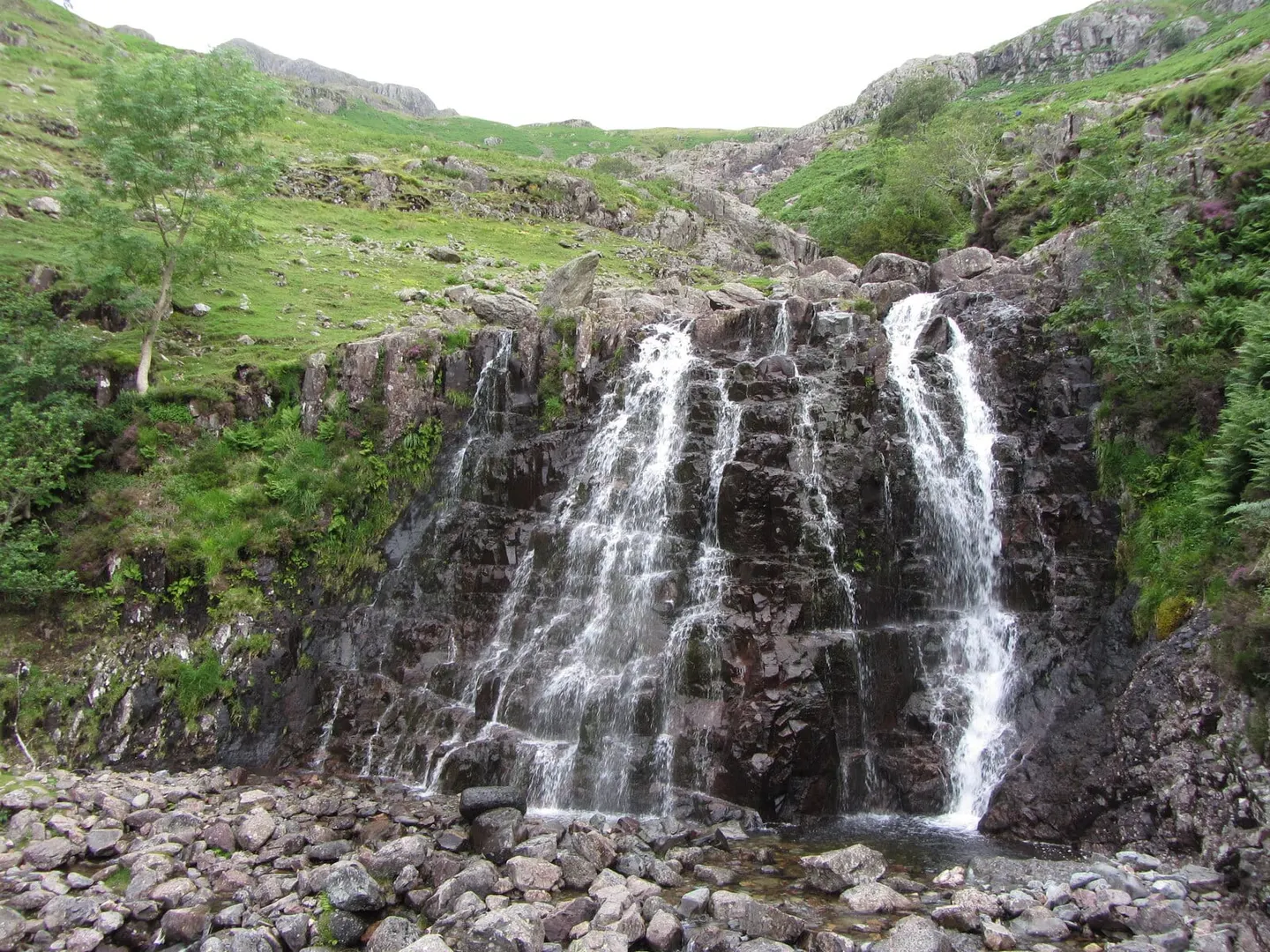 Photo of Stickle Ghyll, a waterfall near Chapel Stile in the Lake District, Cumbria, north west England.