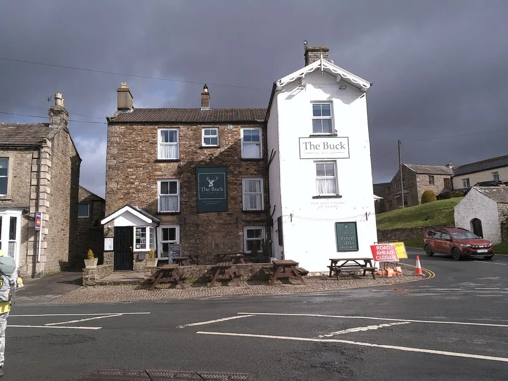 Photo of The Buck Hotel, a pub near Reeth in the Yorkshire Dales, North Yorkshire, northern England.