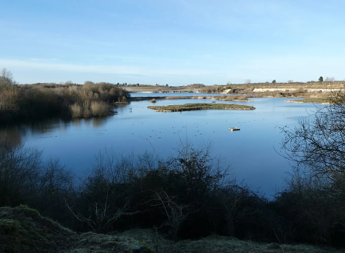 Photo of College Lake, a nature reserve near Marsworth, Buckinghamshire, south east England.