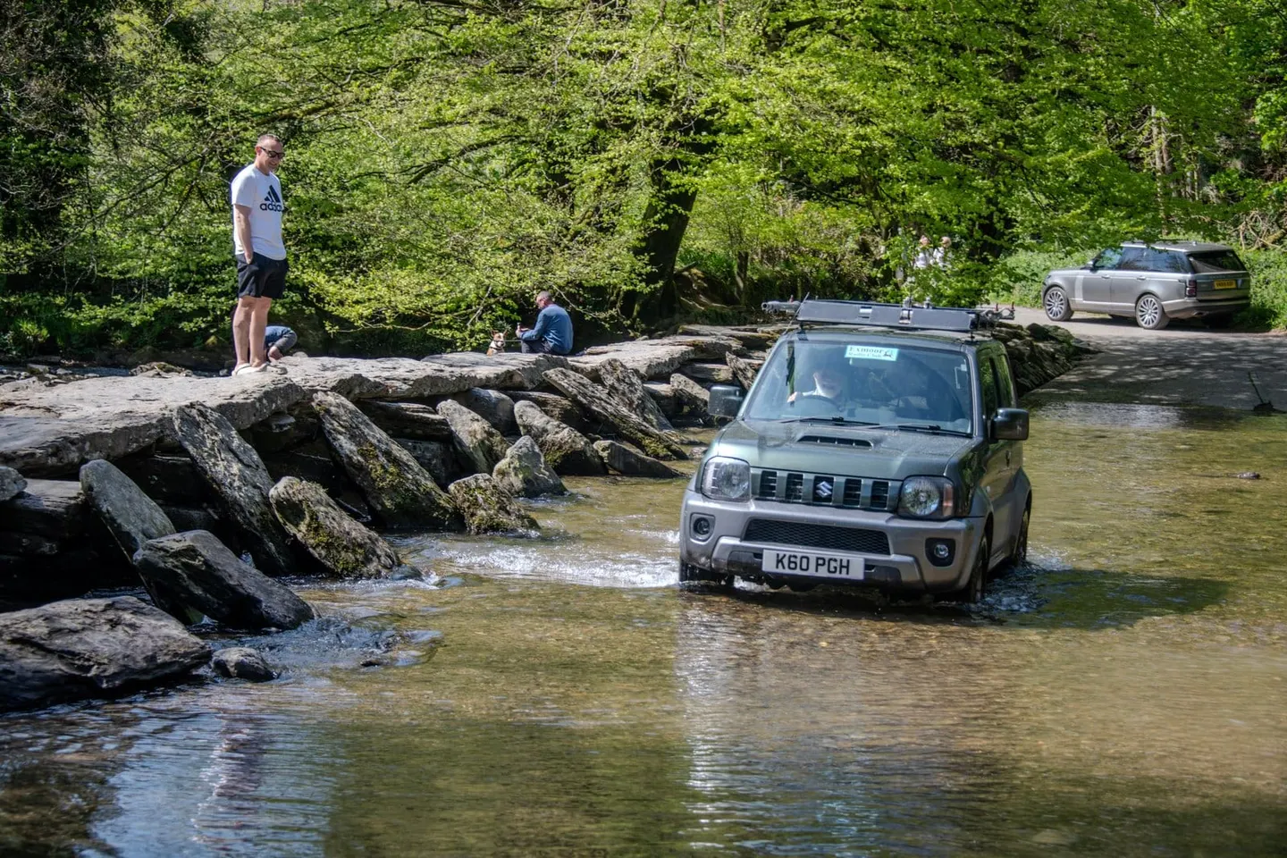 Photo of Tarr Steps, a landmark near Winsford in Exmoor, Somerset, south west England.