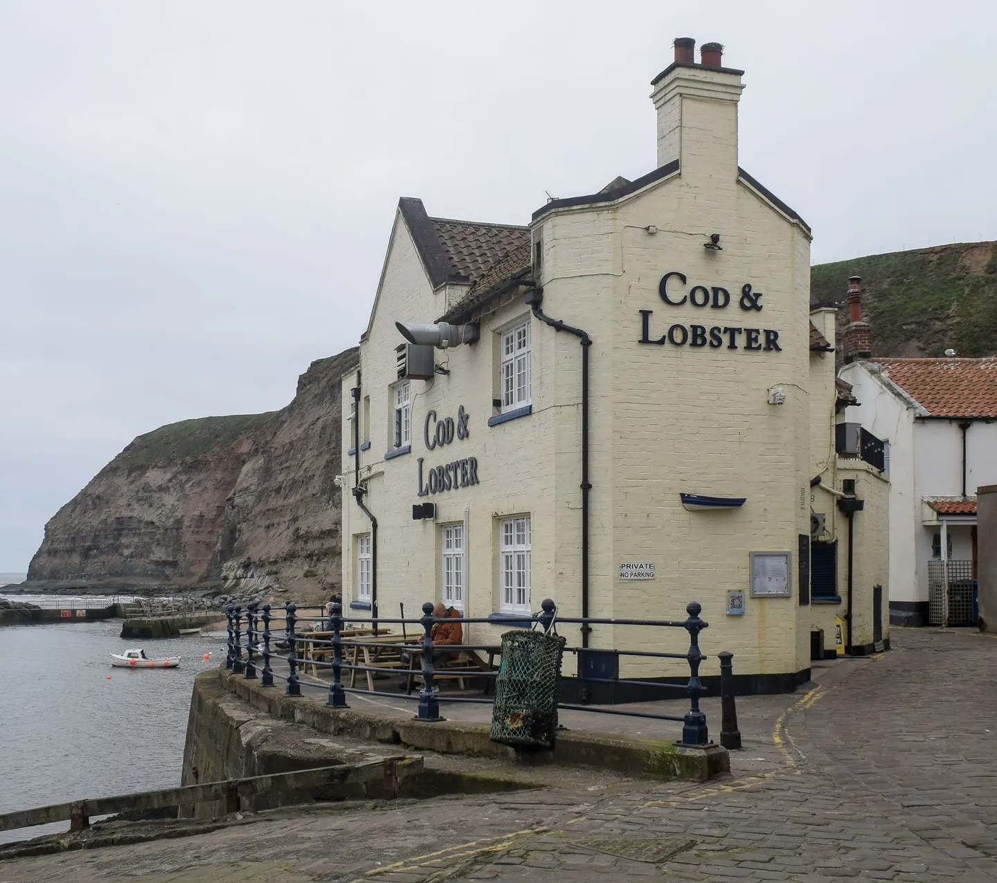 Photo of The Cod and Lobster, a pub near Staithes in the North York Moors, North Yorkshire, northern England.