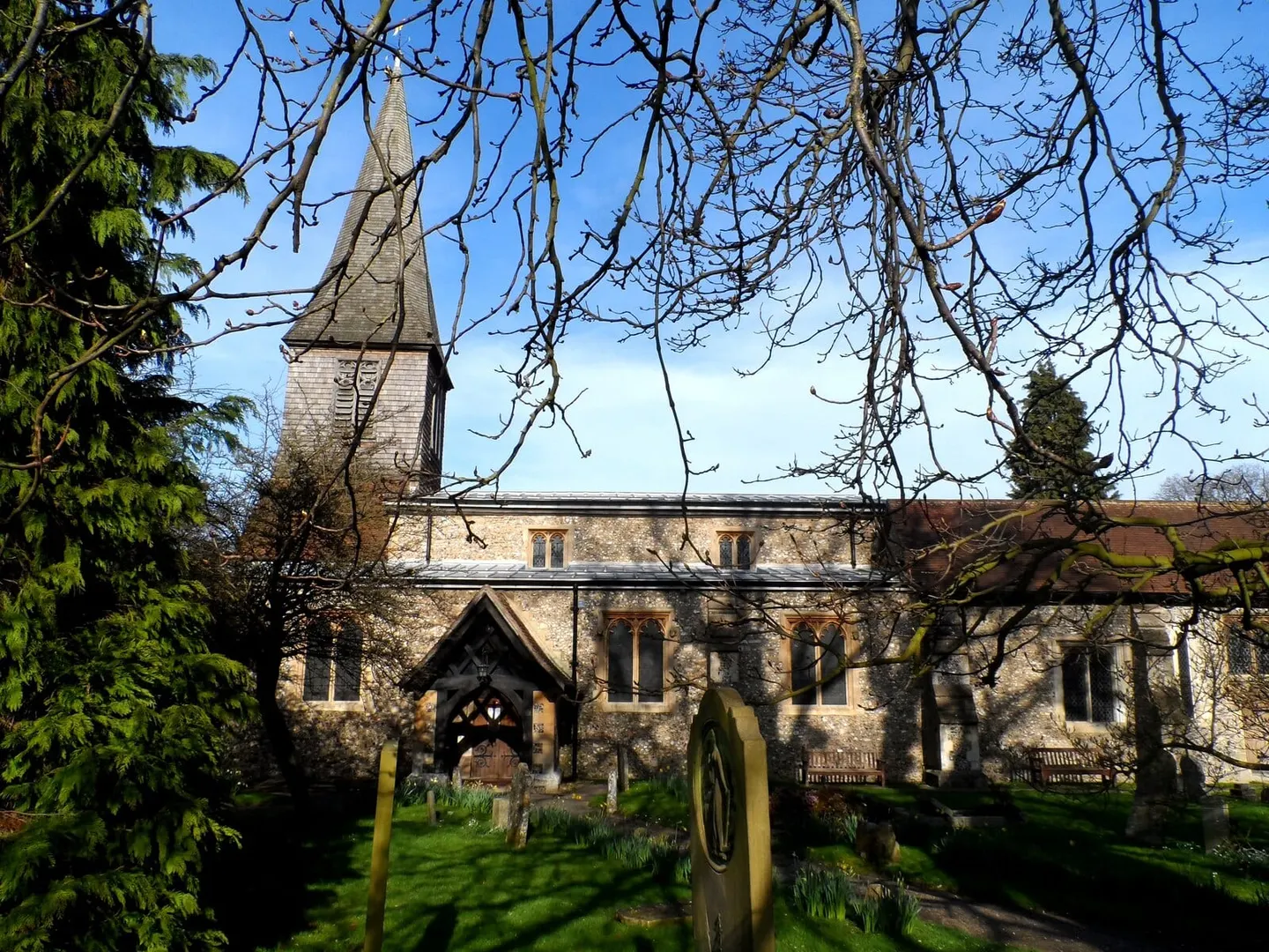 Photo of St Stephen's Church, a church near St Albans, Hertfordshire, eastern England.