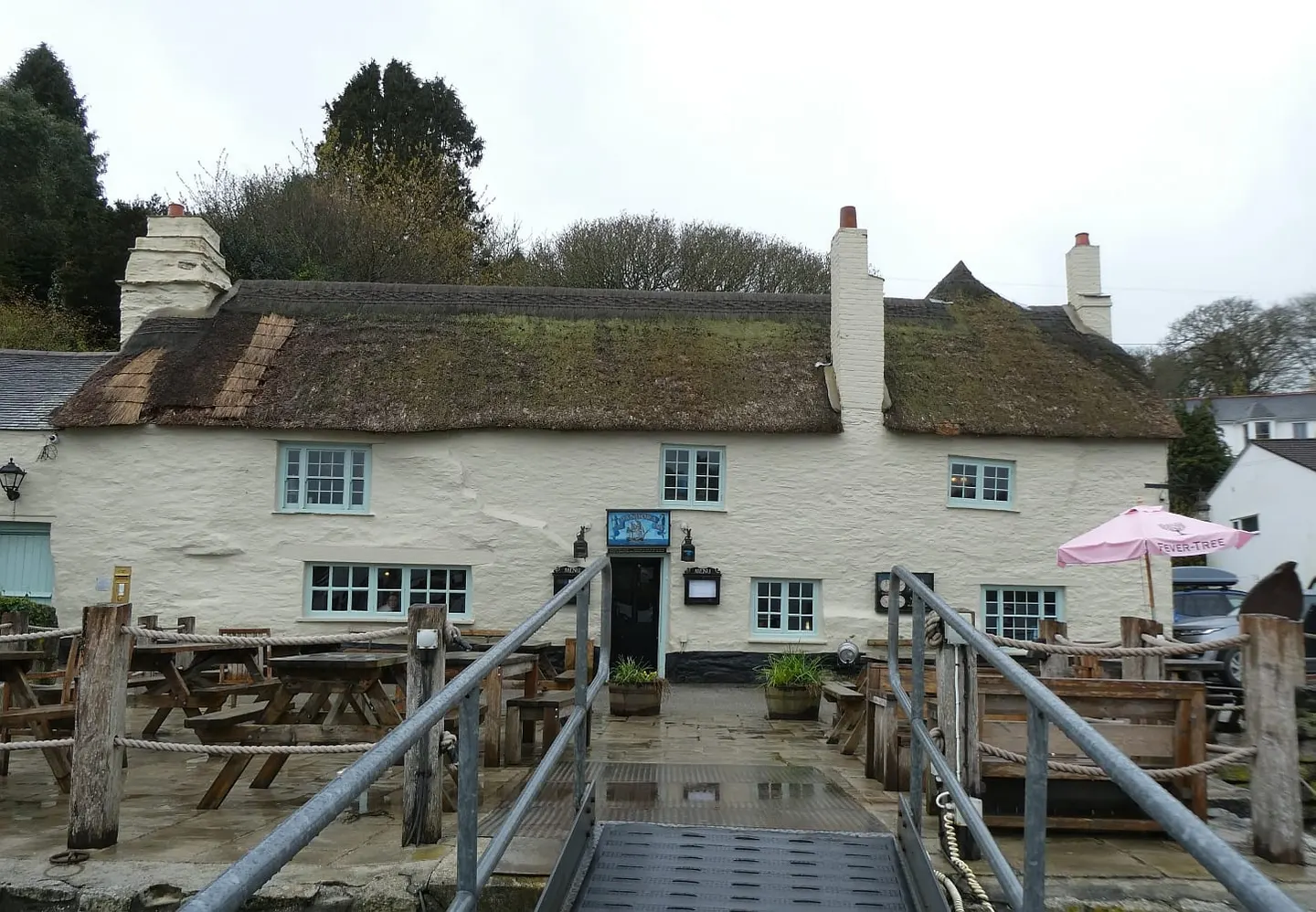 Photo of The Pandora Inn, a pub near Mylor Bridge, Cornwall, south west England.