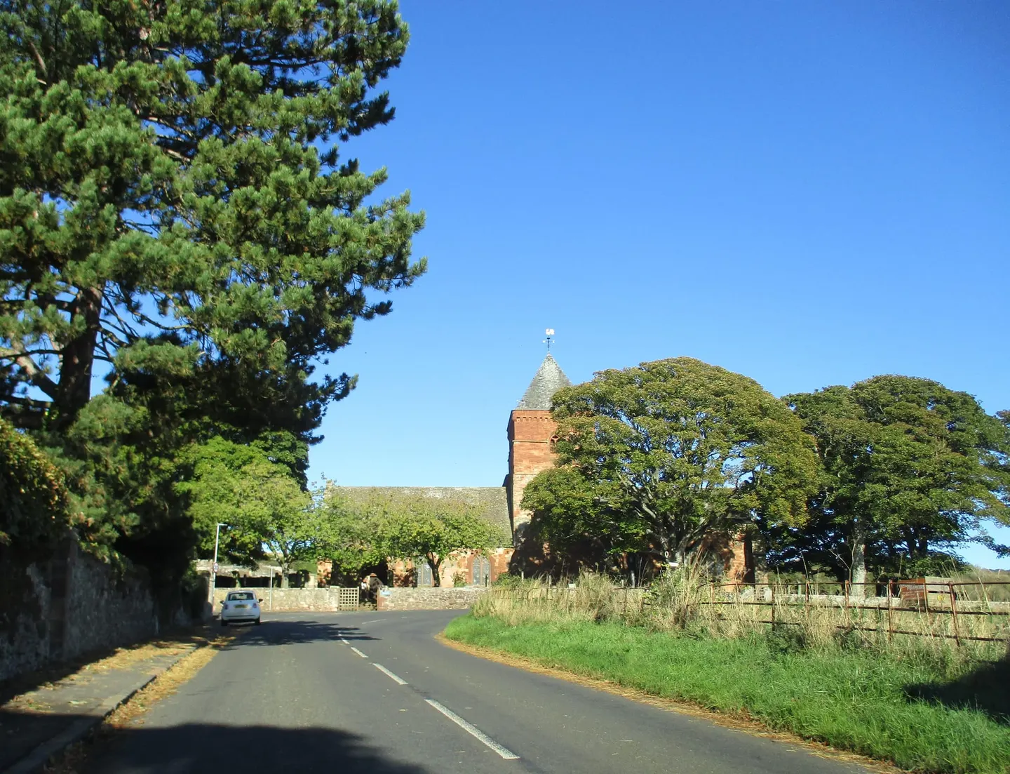 Photo of Whitekirk Parish Church, a church in East Lothian, central Scotland.