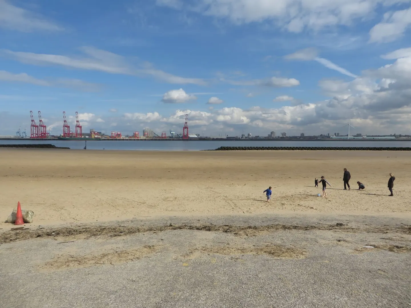 Photo of New Brighton Beach East, a swimming spot near Liverpool, Merseyside, north west England.